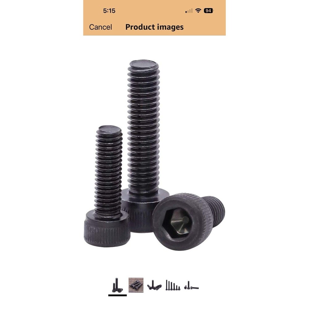 M10X1.5 M10-1.5 X 45MM 45 MM ALLEN SOCKET HEAD CAP SCREW BLACK 5 Pcs